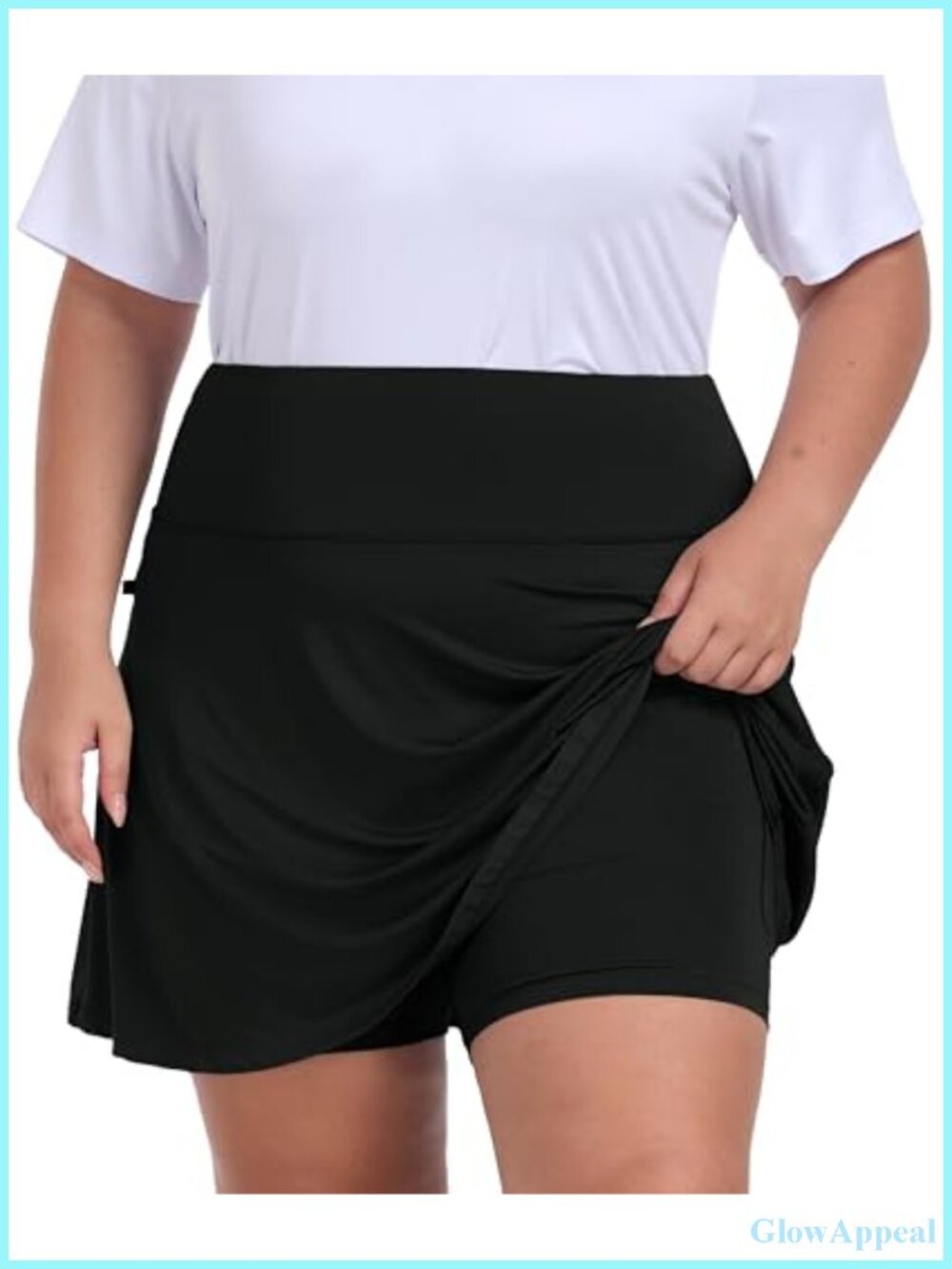 Plus Size Athletic Skort 20" High Waist Golf Tennis Skirt with Shorts